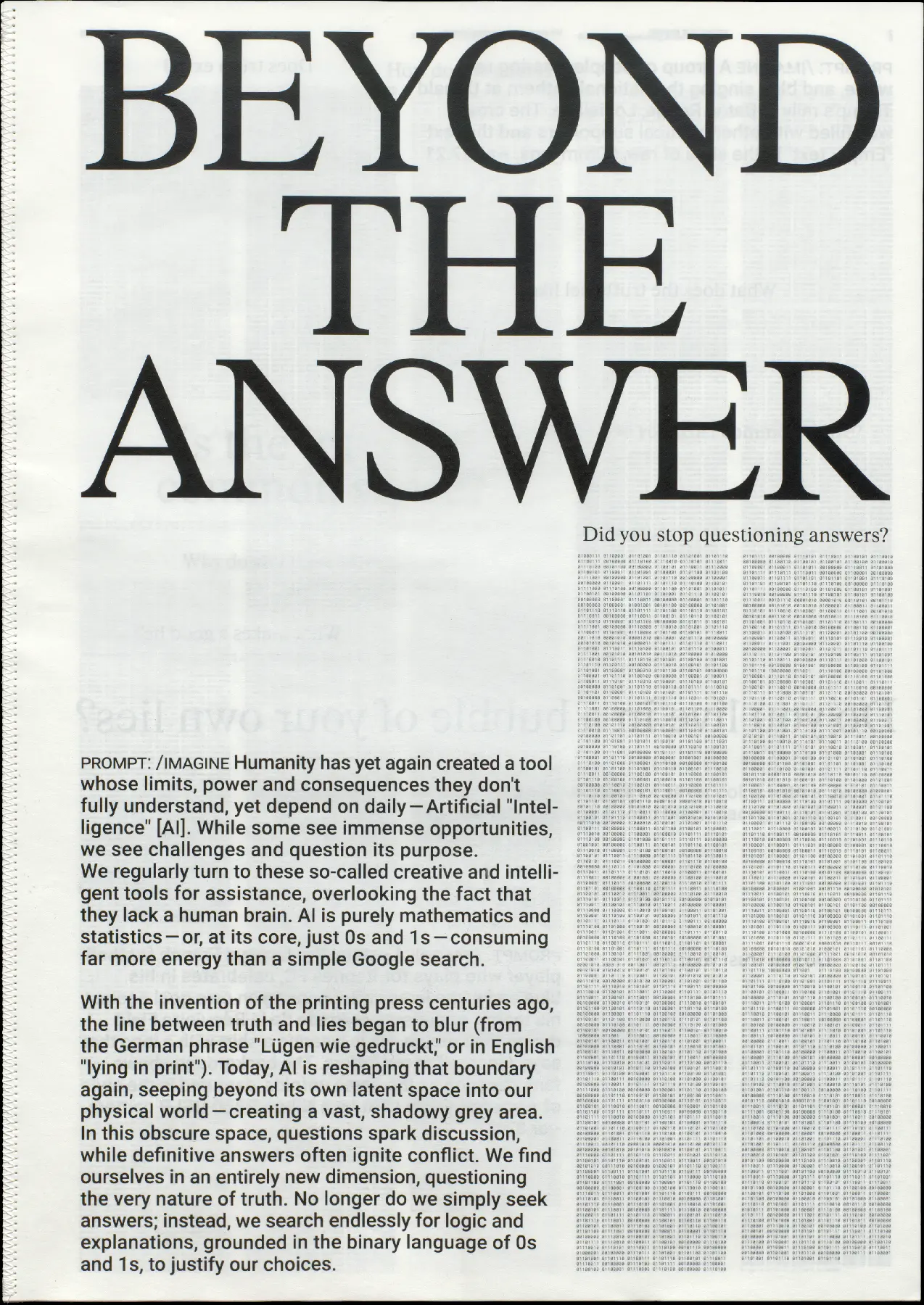 Beyond the Answer Cover